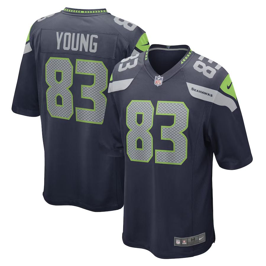 Men Seattle Seahawks #83 Dareke Young Nike College Navy Game Player NFL Jersey